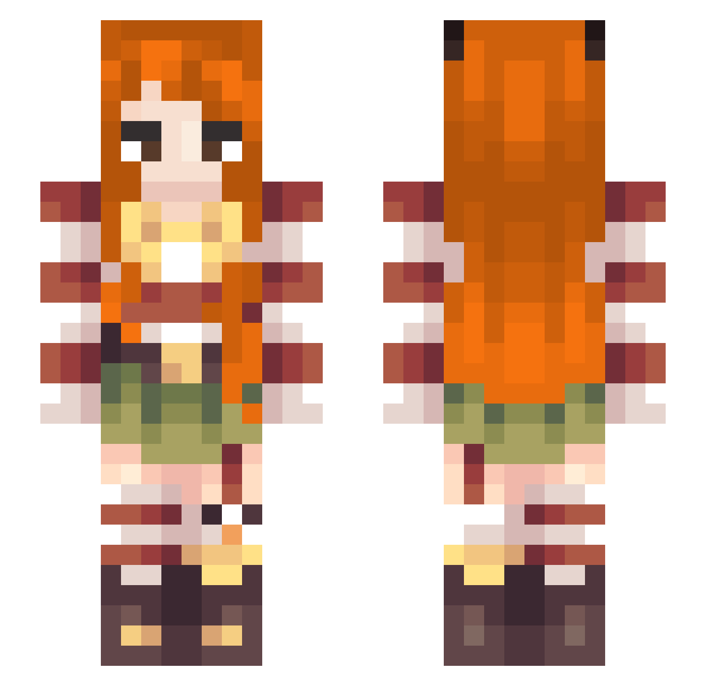 C1airlol Minecraft skin, front and back view