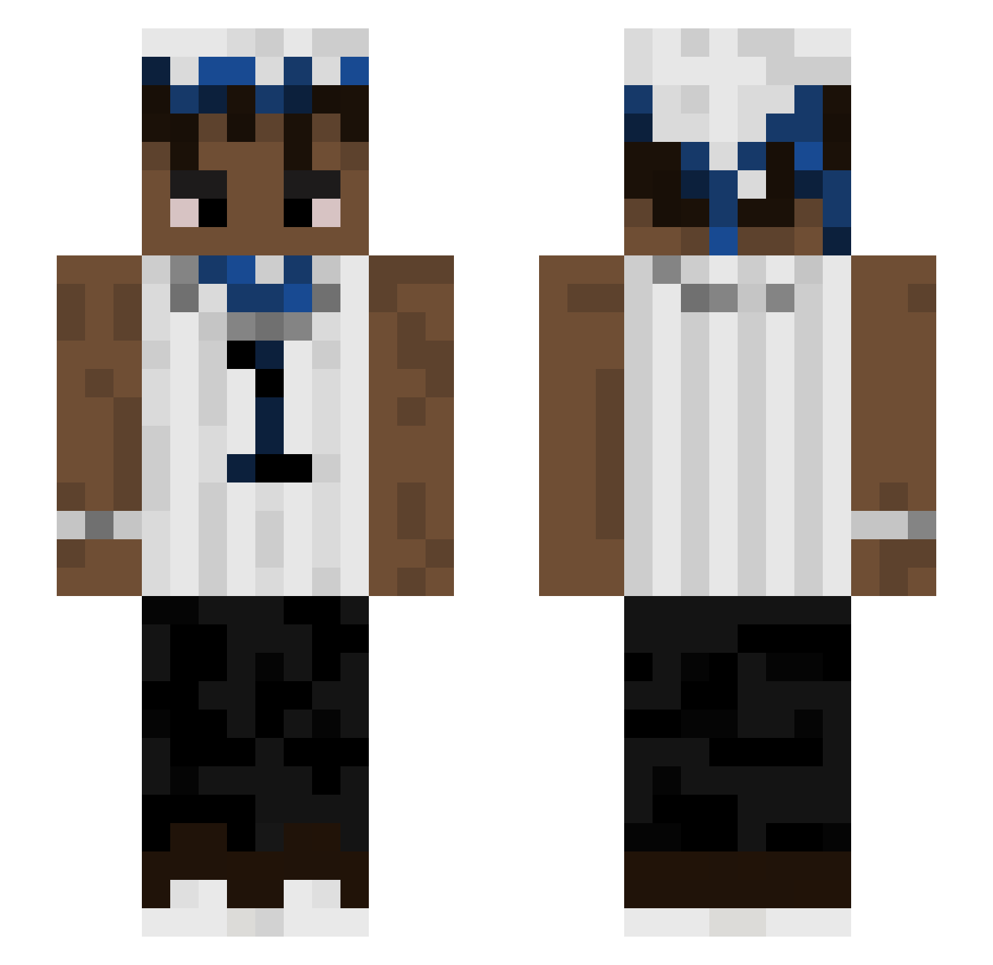 Molldu12 Minecraft skin, front and back view