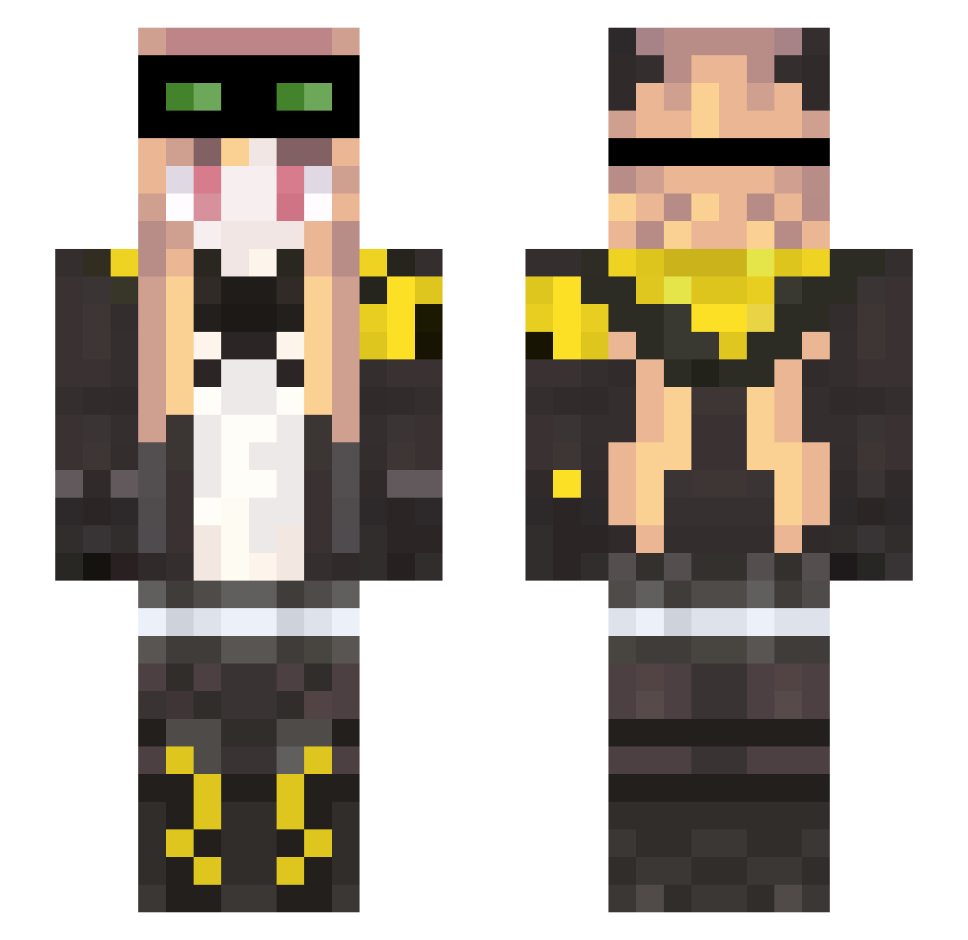 UmpNine Minecraft skin, front and back view