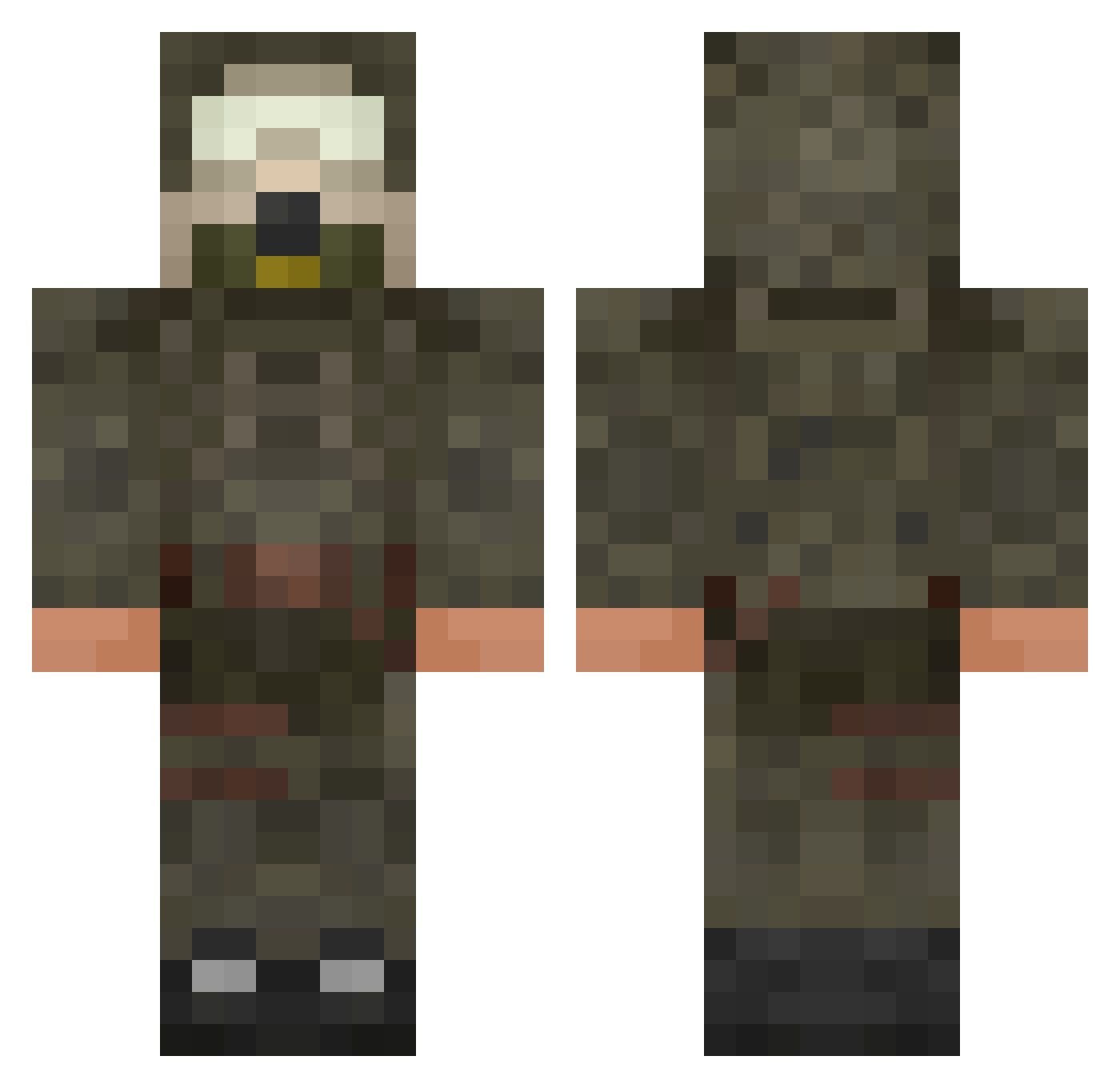 Basher3517 Minecraft skin, front and back view