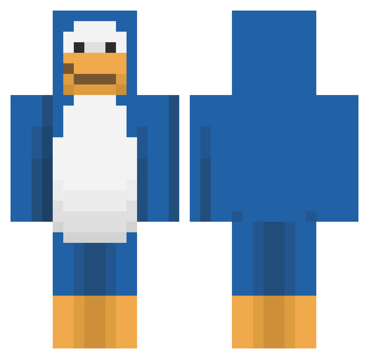 _xs Minecraft skin, front and back view