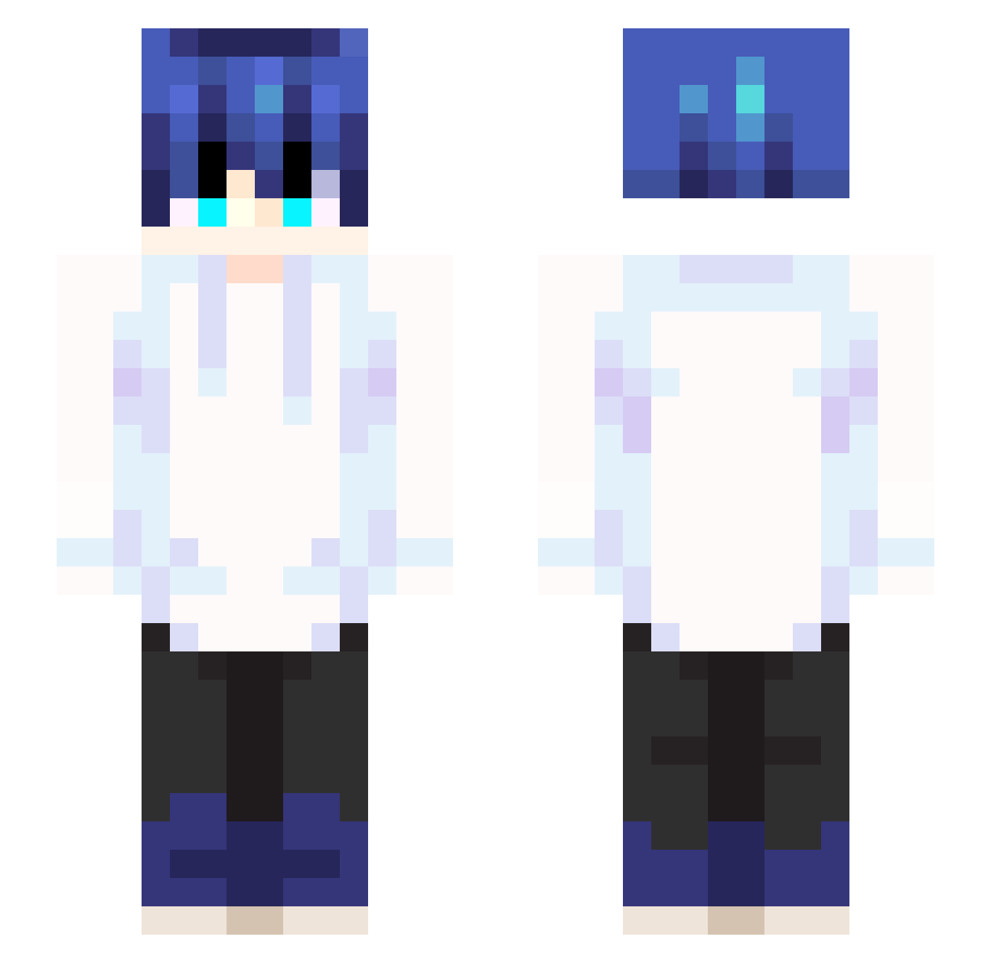wlsdngur Minecraft skin, front and back view