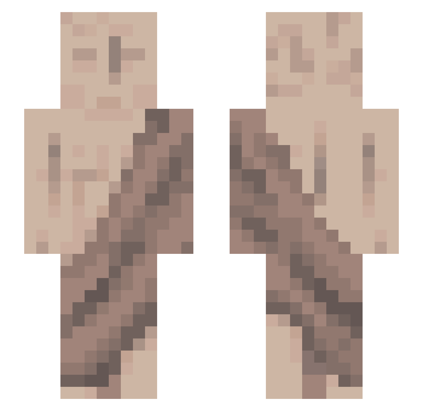 Aqualy Minecraft skin, front and back view