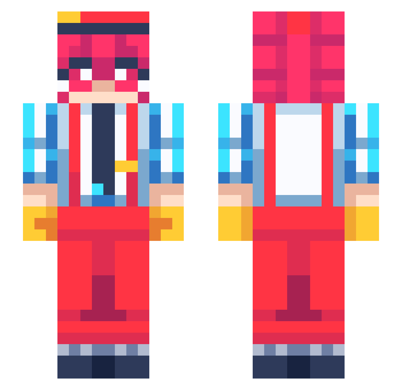 UrlocalTetofan76 Minecraft skin, front and back view