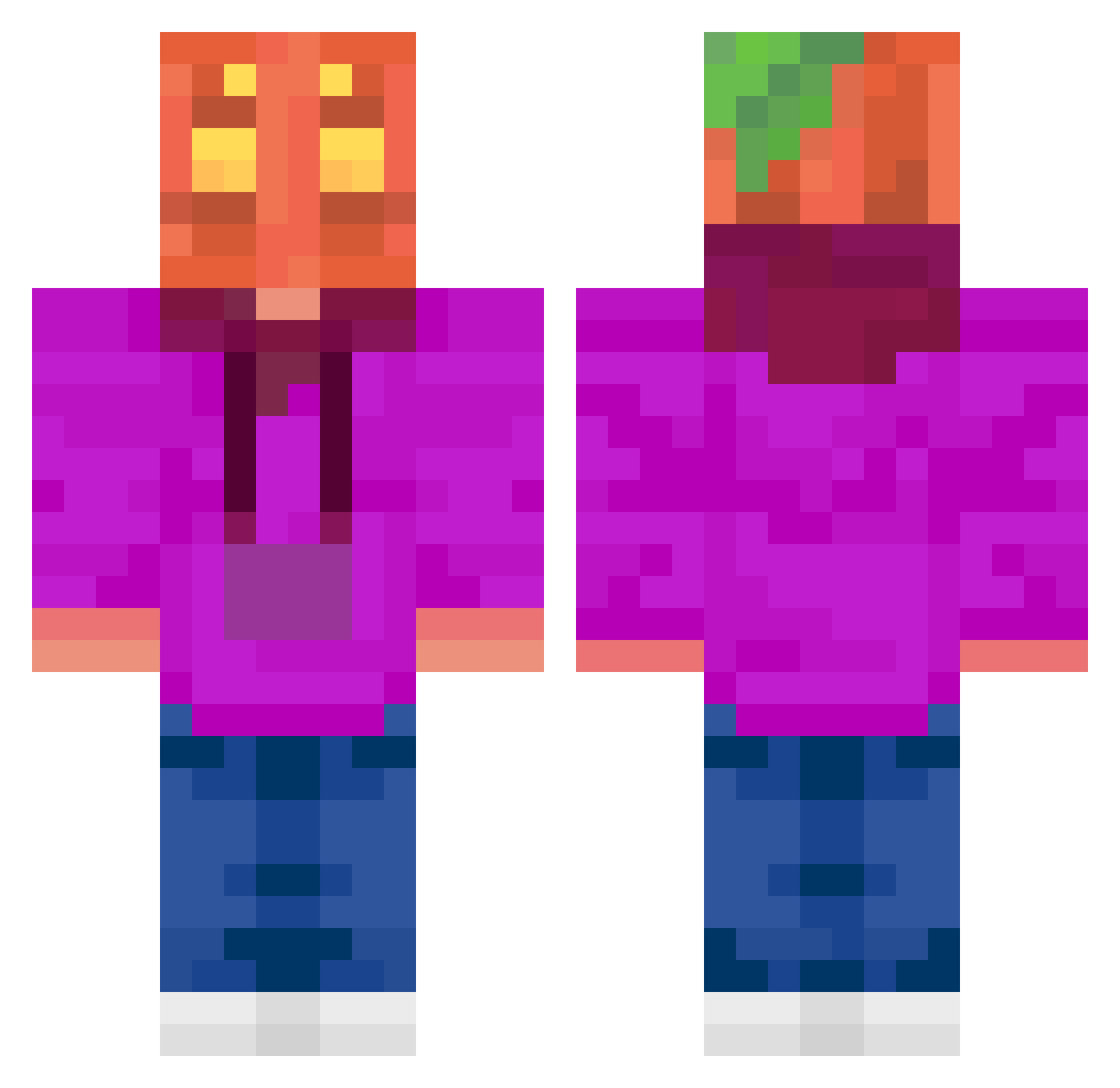 NovakVA Minecraft skin, front and back view