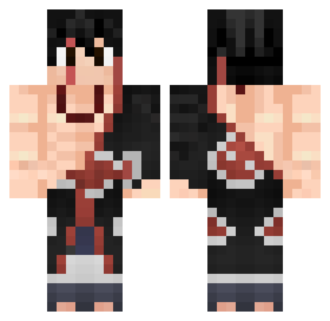 SungFu Minecraft skin, front and back view