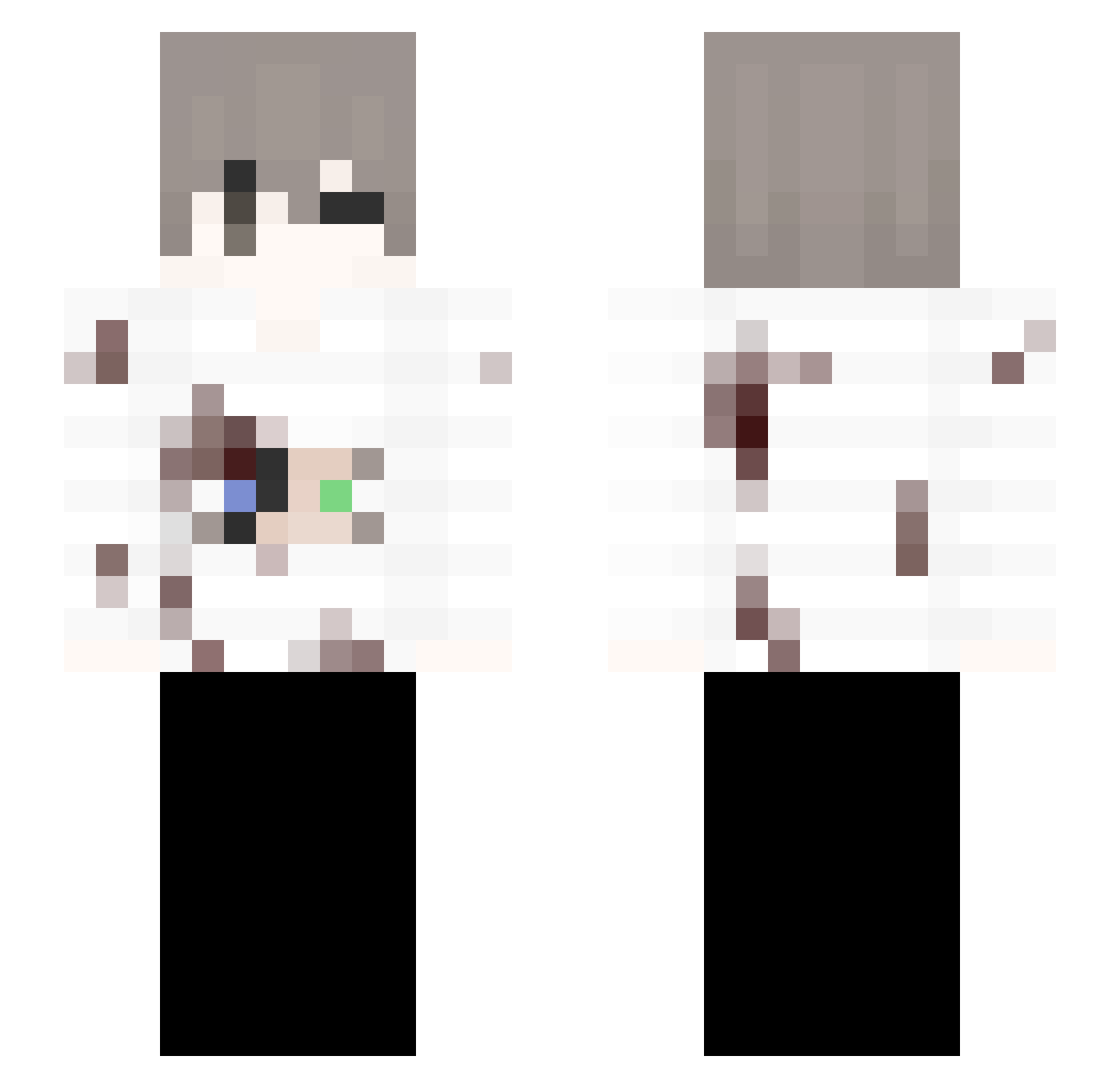 curetimes Minecraft skin, front and back view