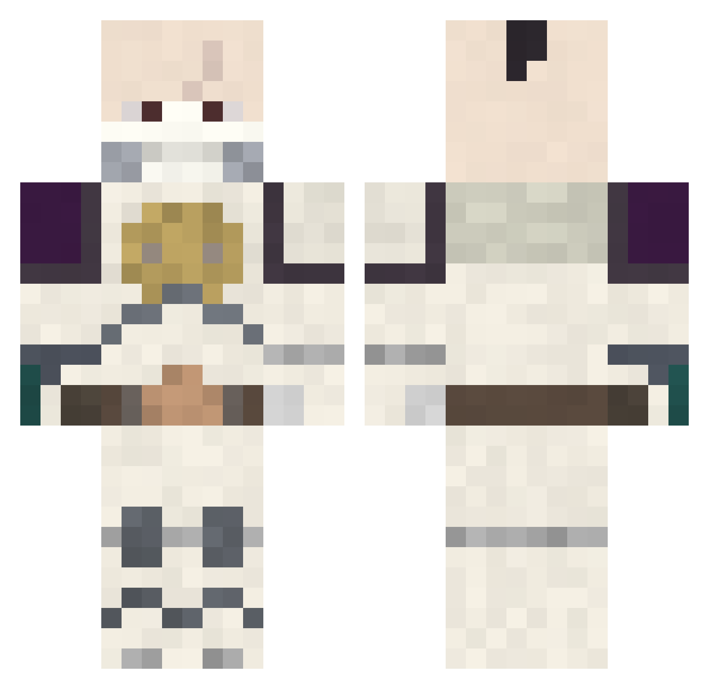 dallahan Minecraft skin, front and back view