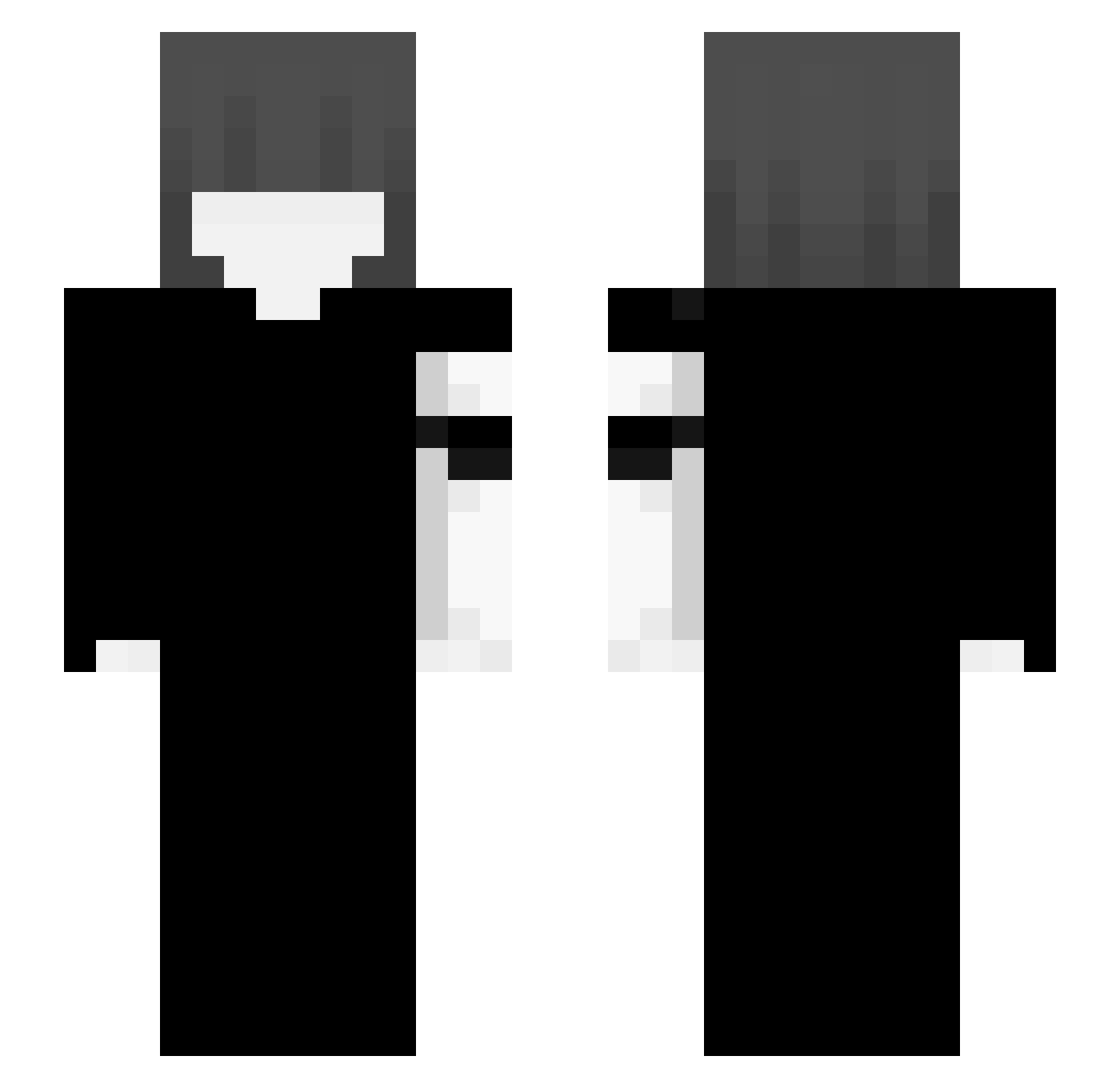 3pks Minecraft skin, front and back view