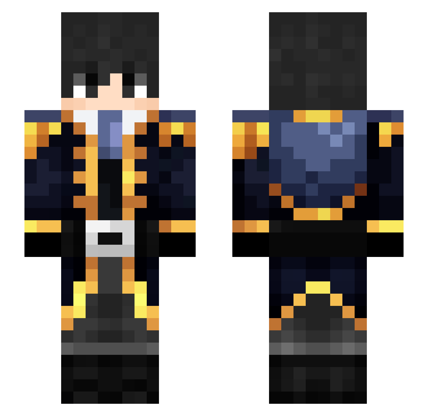 blubberbubber Minecraft skin, front and back view