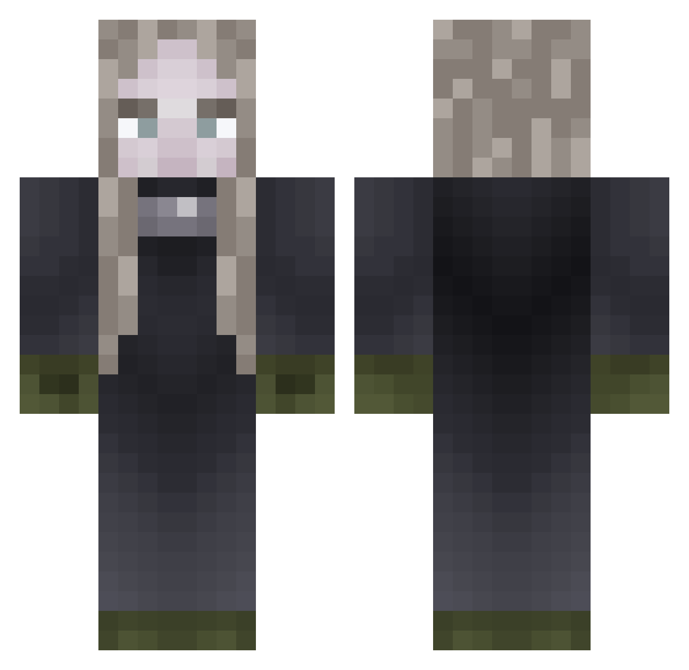 Patiarex Minecraft skin, front and back view