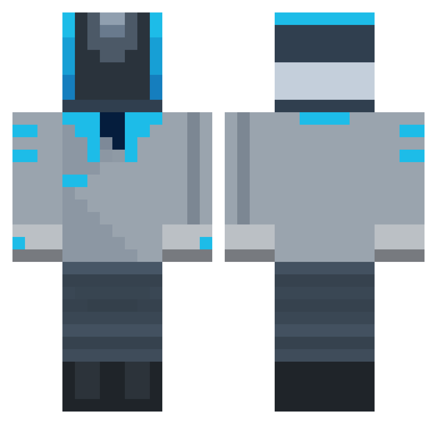 Stricken1 Minecraft skin, front and back view