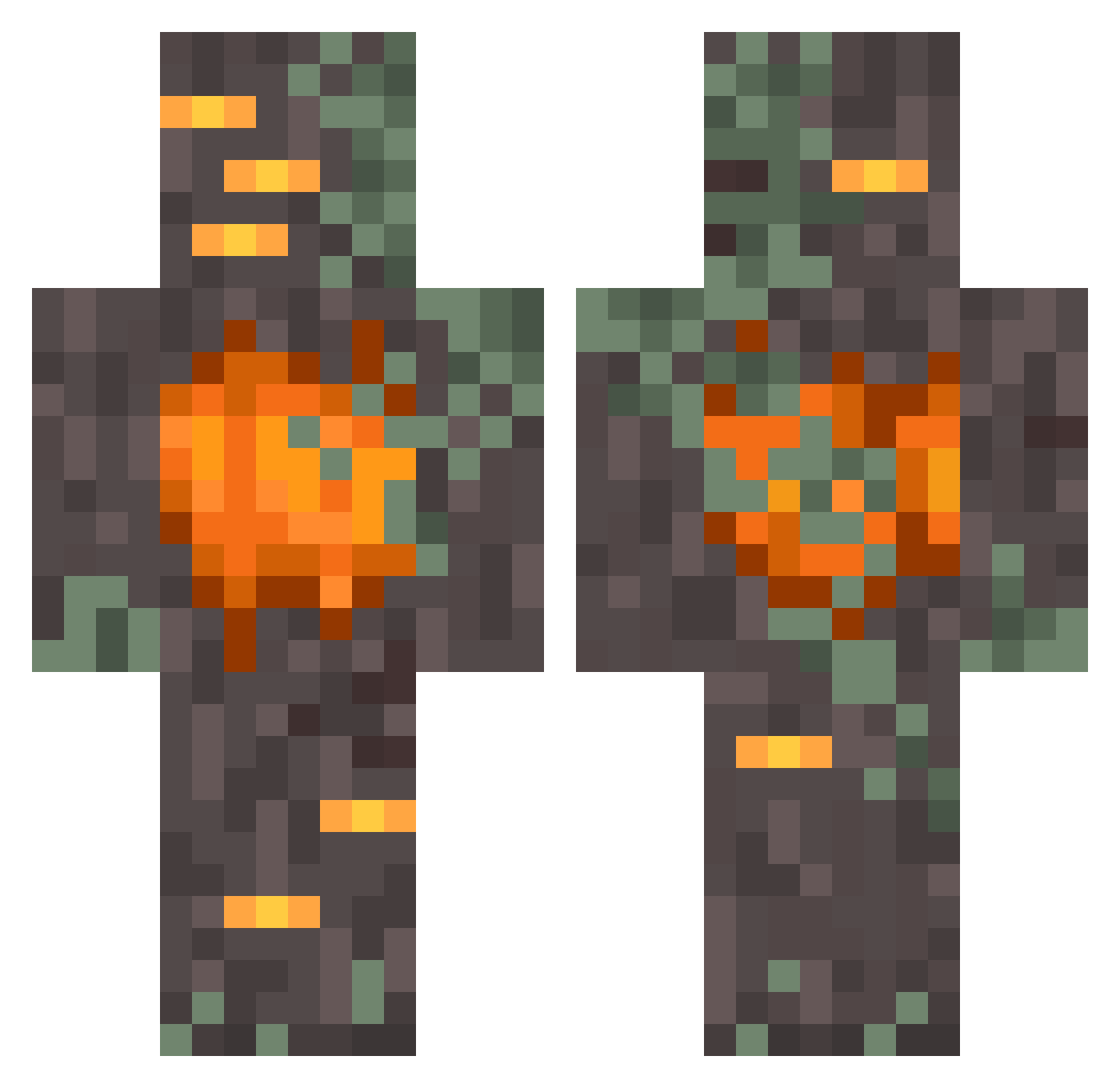 Zephyrustic Minecraft skin, front and back view