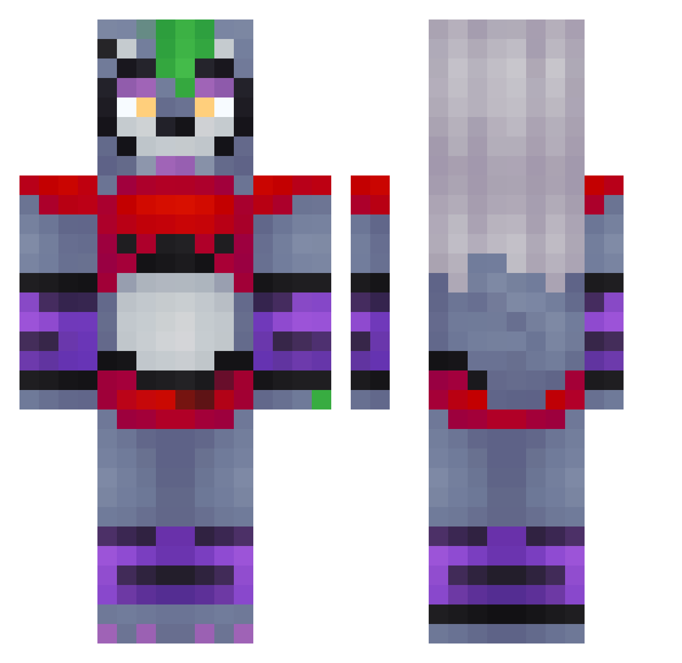 ArronTW Minecraft skin, front and back view