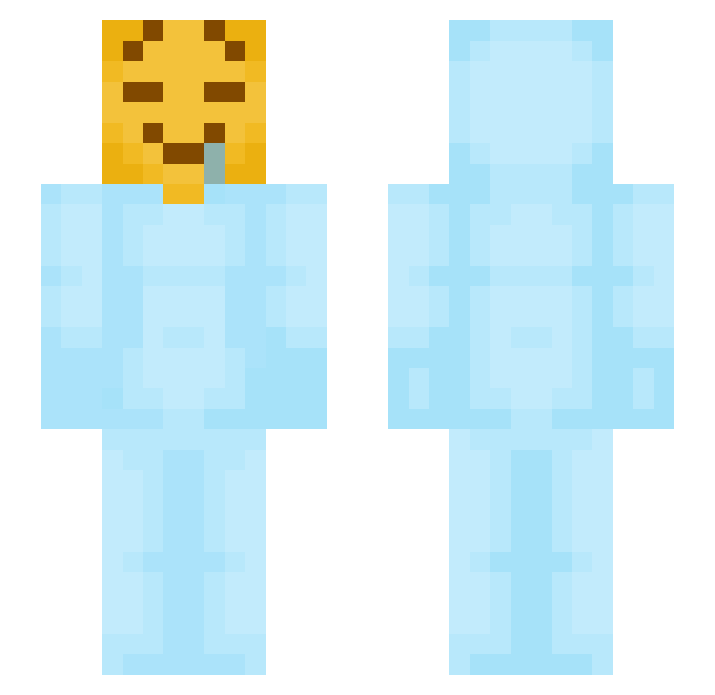 Confessions Minecraft skin, front and back view