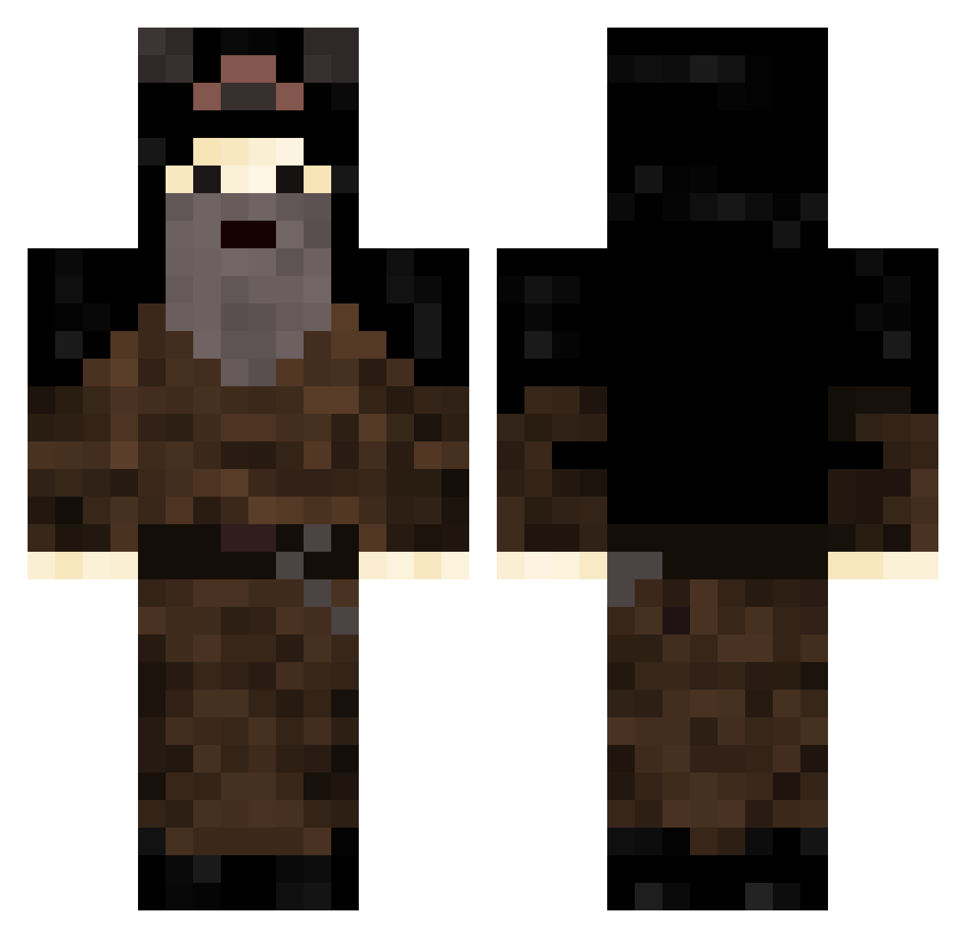 Phlexxer Minecraft skin, front and back view