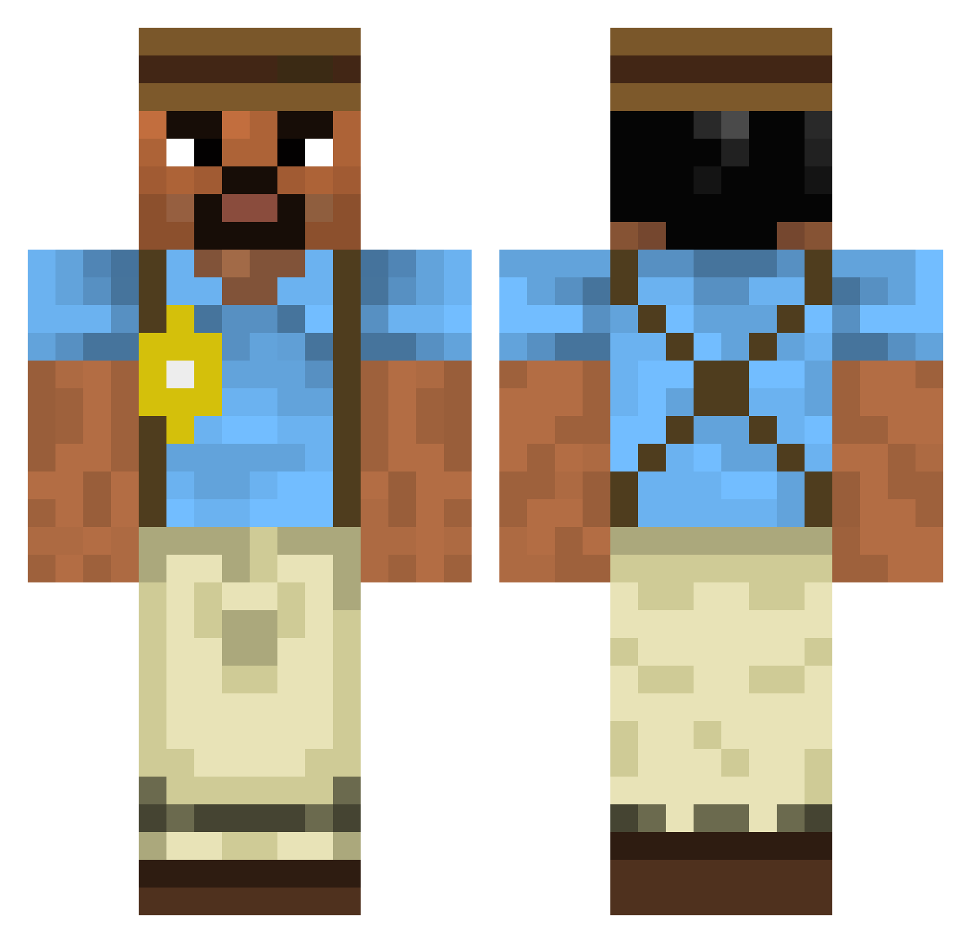 Rabynko Minecraft skin, front and back view