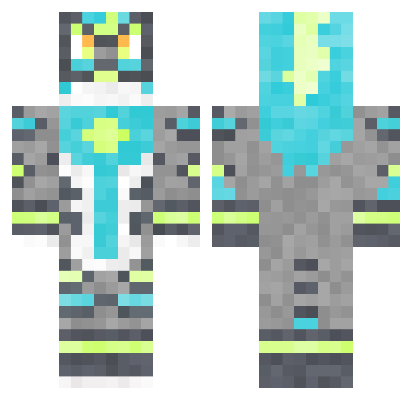 Wynslow Minecraft skin, front and back view