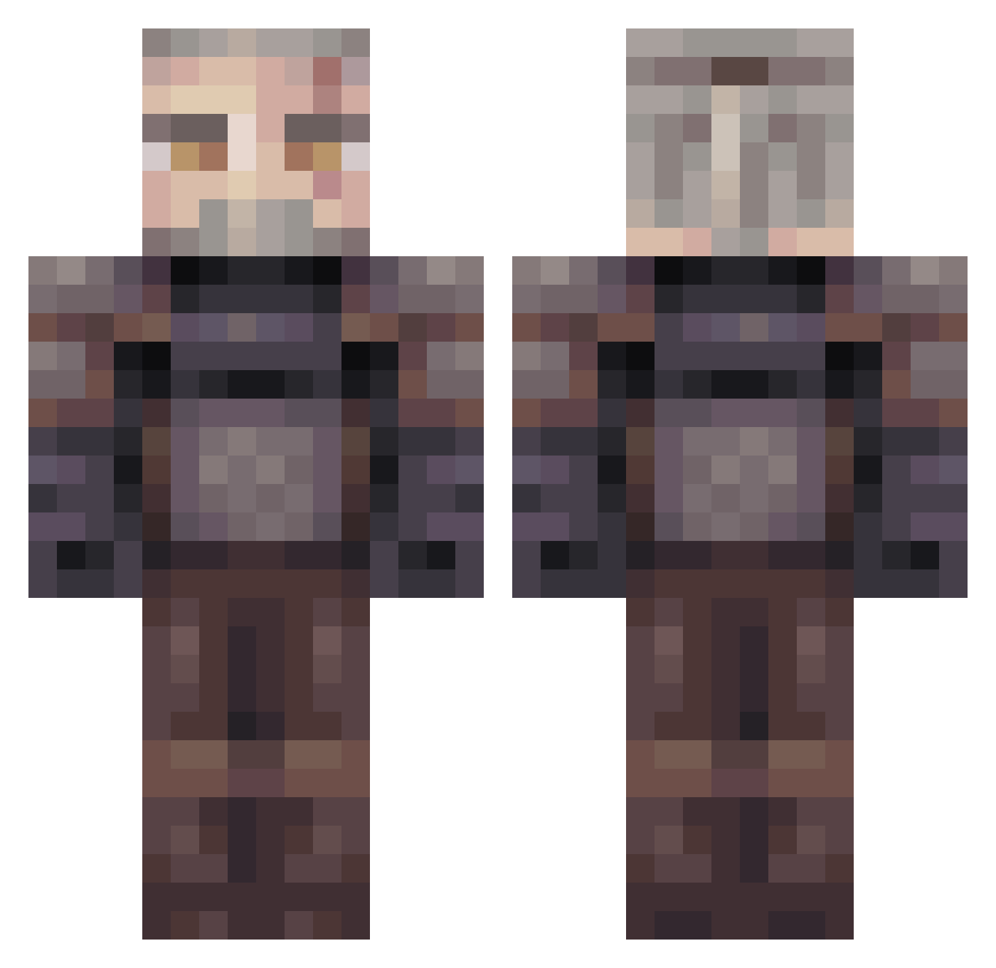 ElWiju Minecraft skin, front and back view