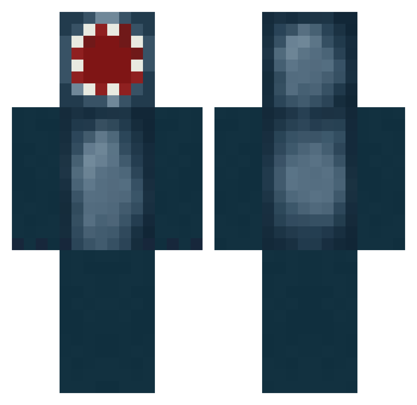 FrostyIsBlank Minecraft skin, front and back view