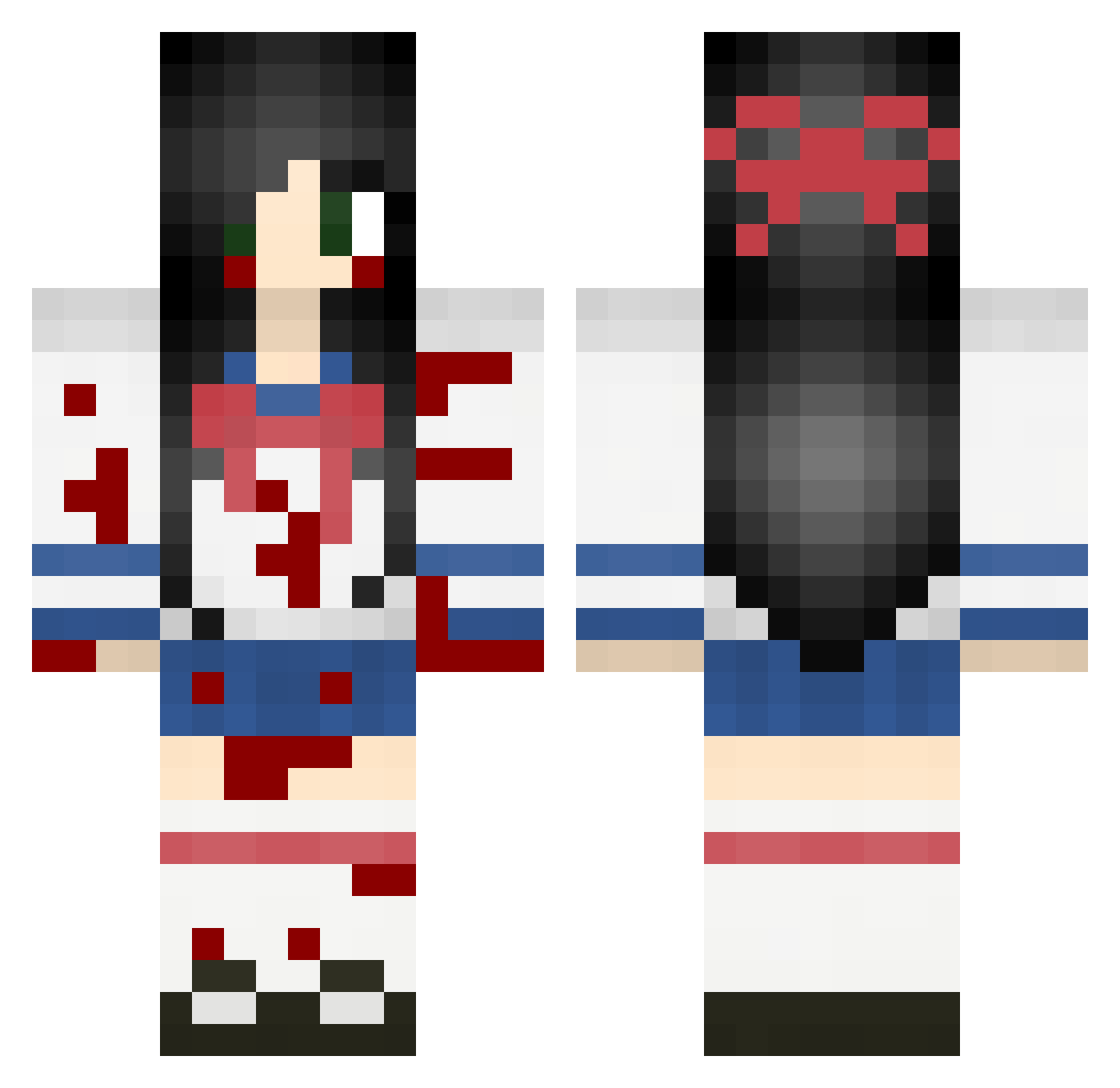 UPSETTINGSX3125X Minecraft skin, front and back view