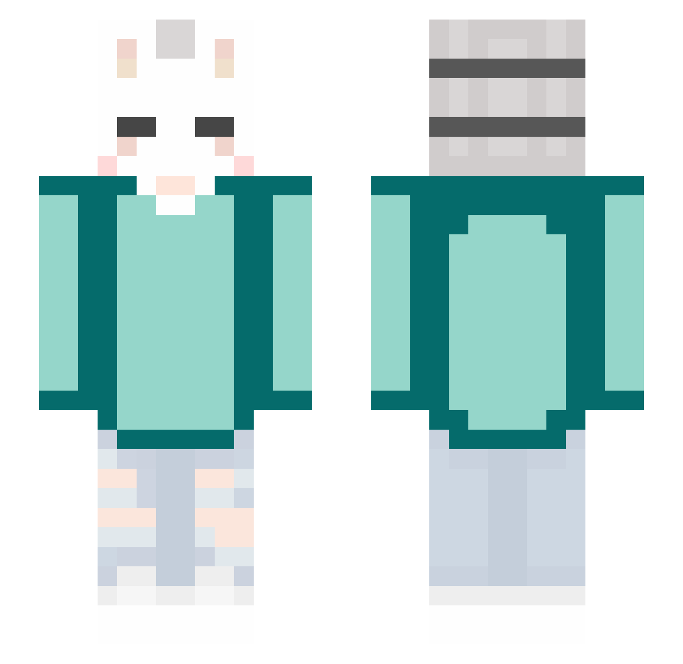 acefaith Minecraft skin, front and back view