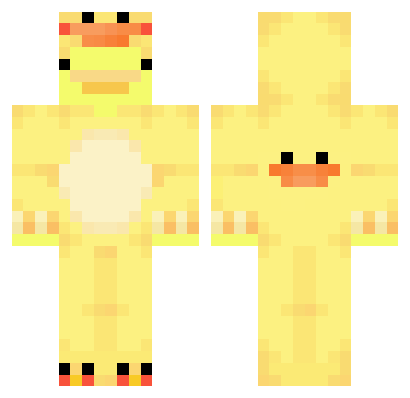 PeepdeeP2 Minecraft skin, front and back view