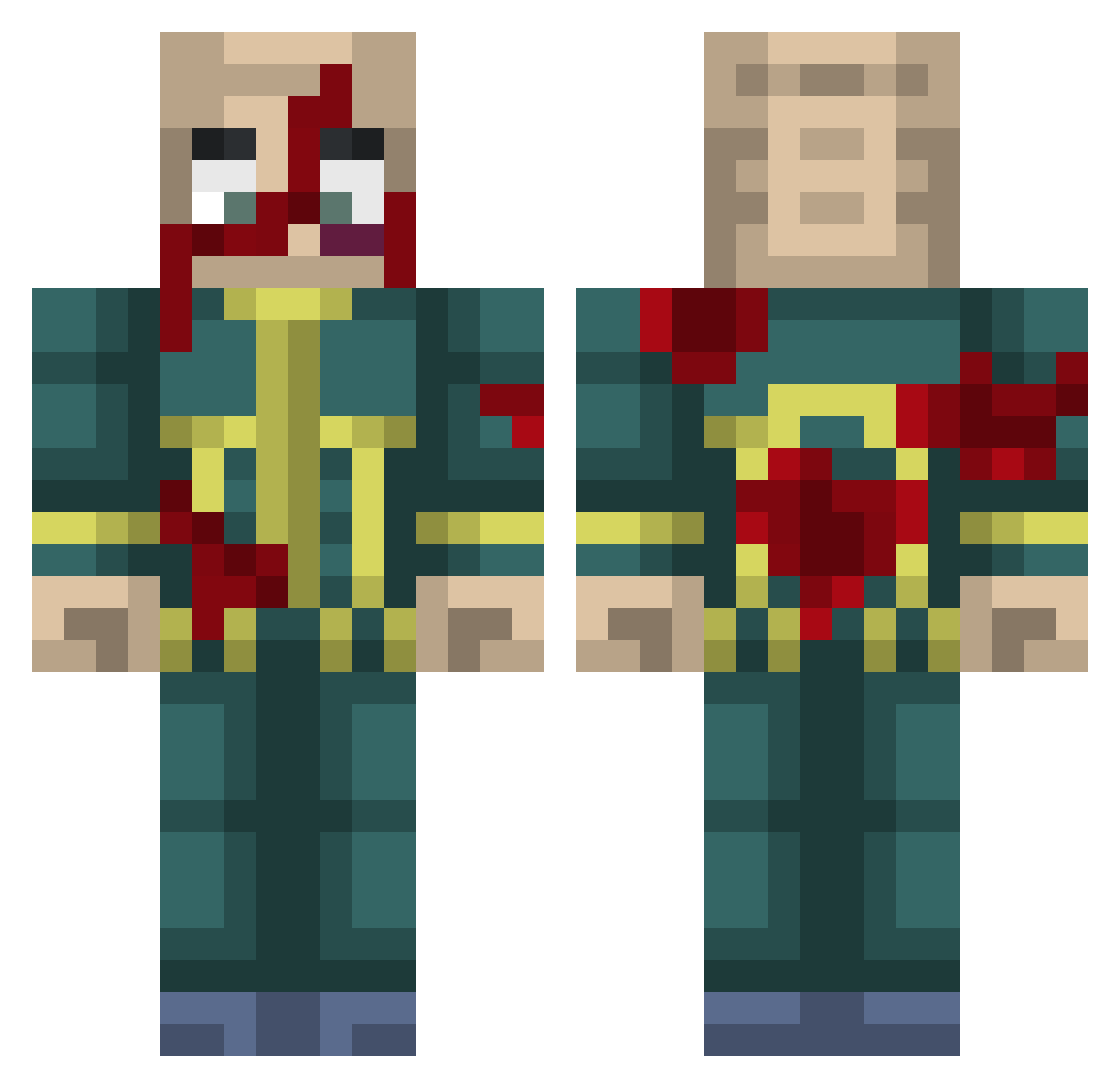 Fullsendgoat48 Minecraft skin, front and back view