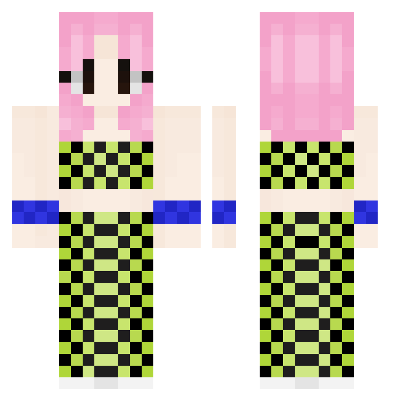 DosDos222 Minecraft skin, front and back view
