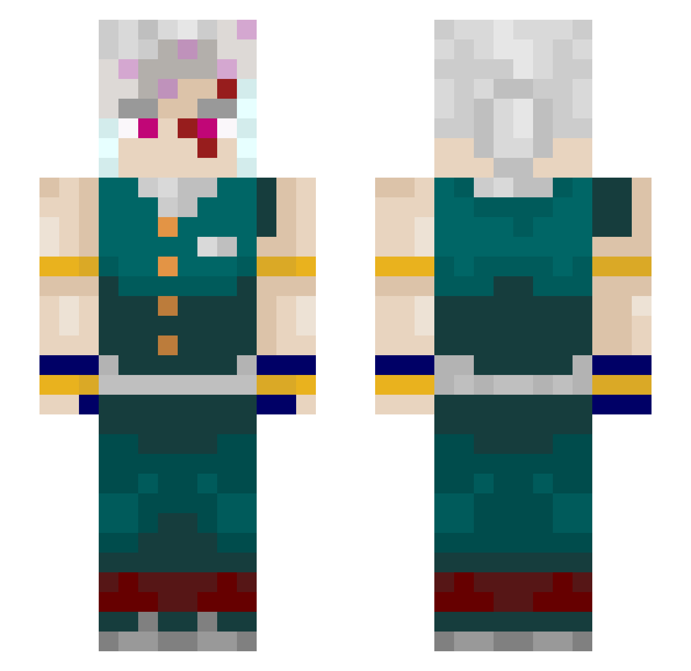 Chisnaln Minecraft skin, front and back view