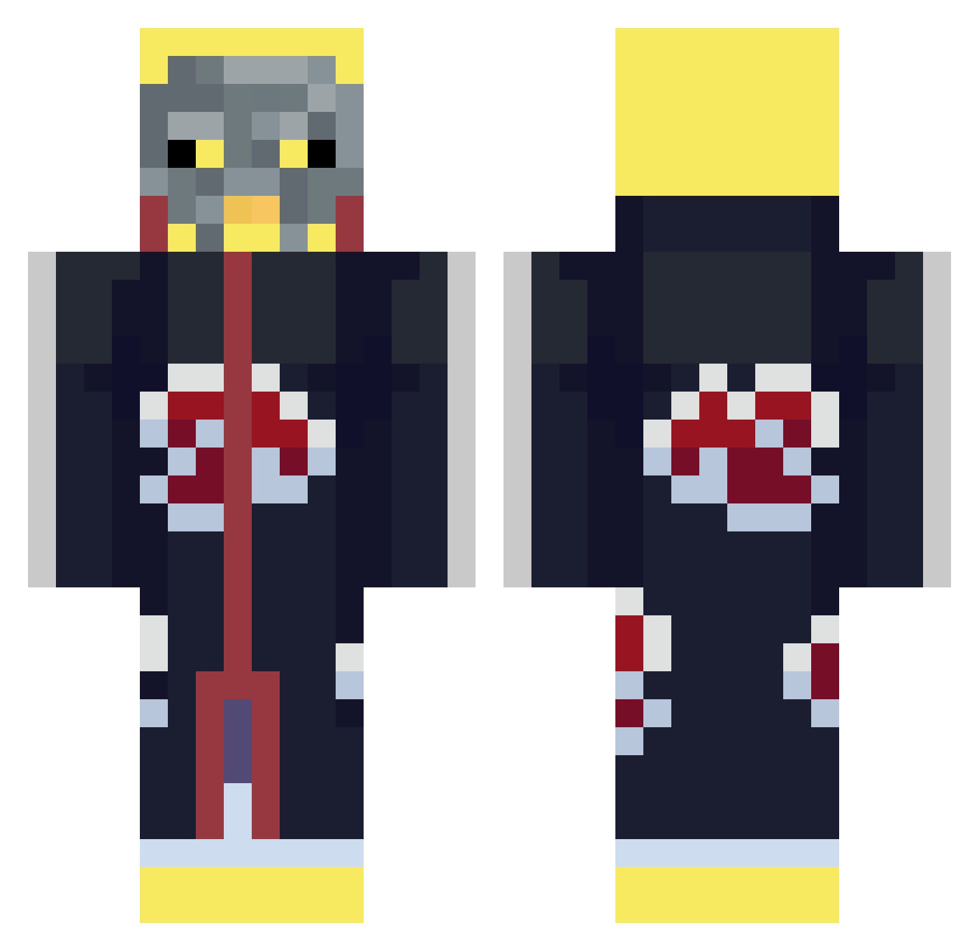 AshFlexum Minecraft skin, front and back view