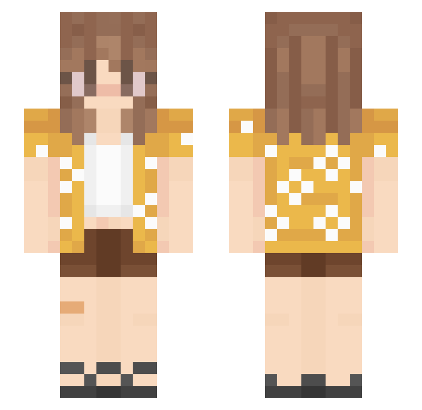 SolarBloom43 Minecraft skin, front and back view