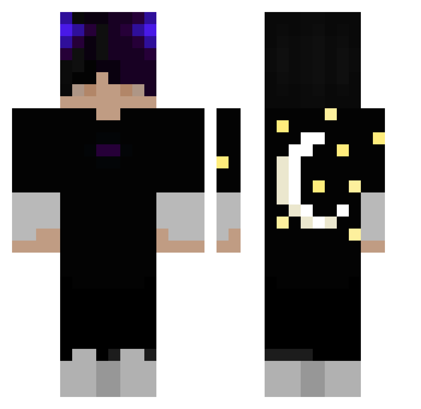 lunaal Minecraft skin, front and back view