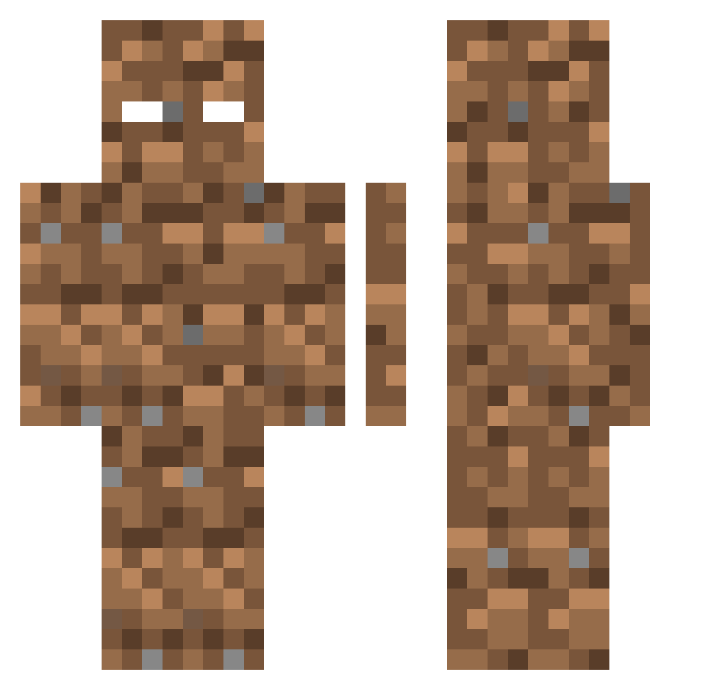 Zznxy Minecraft skin, front and back view