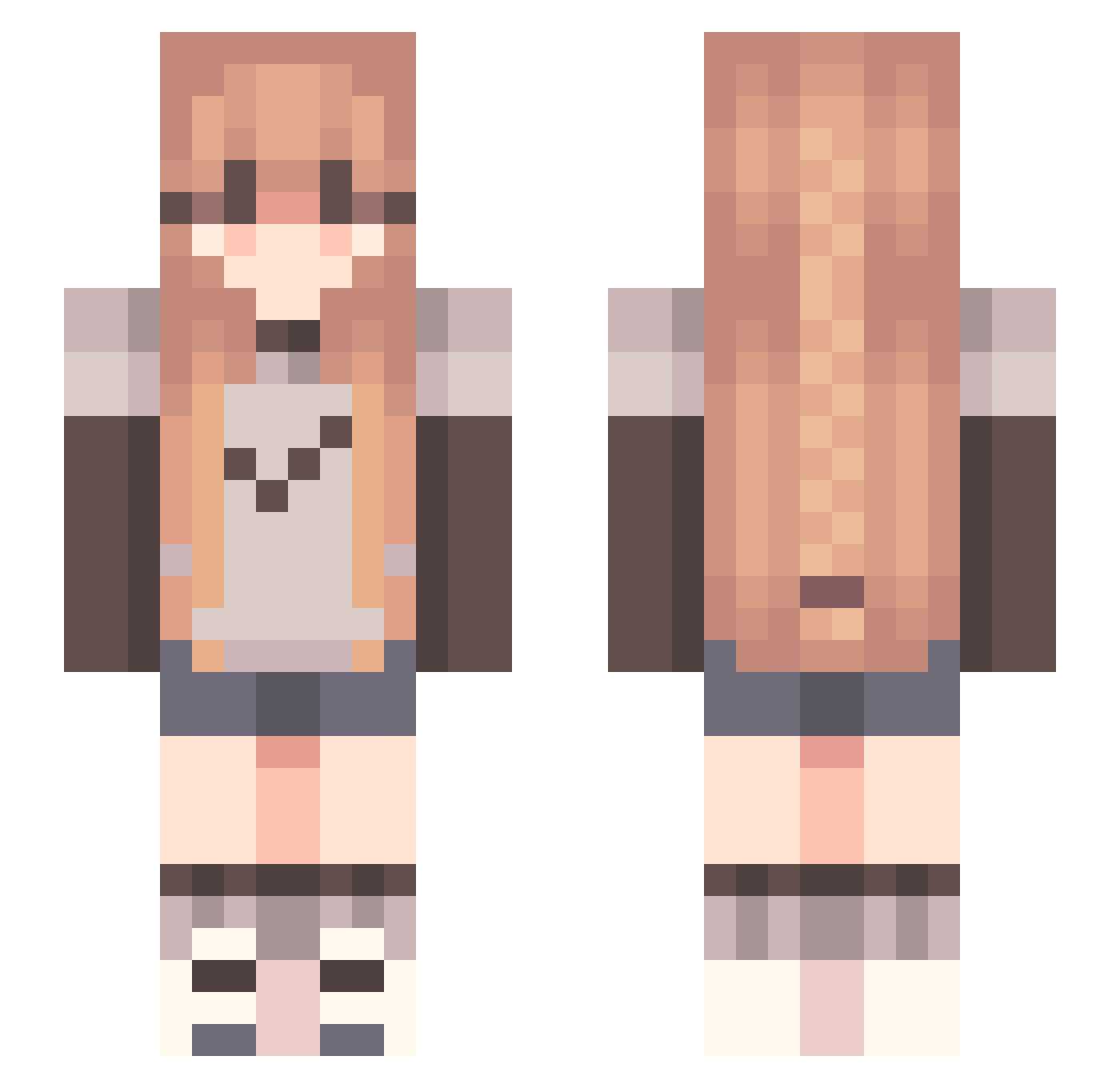 tia_anna Minecraft skin, front and back view