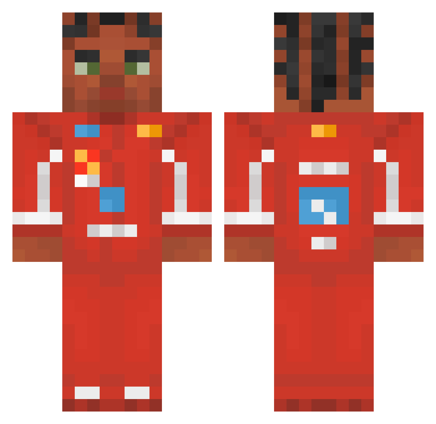 lubiekotyuwu Minecraft skin, front and back view