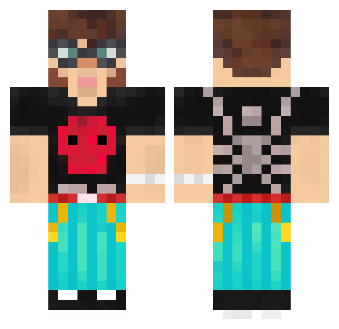 IamJew228 Minecraft skin, front and back view