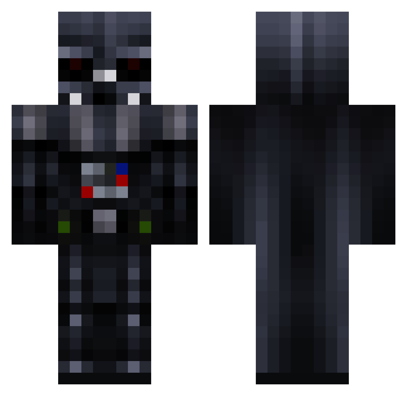 DaarthVadr Minecraft skin, front and back view