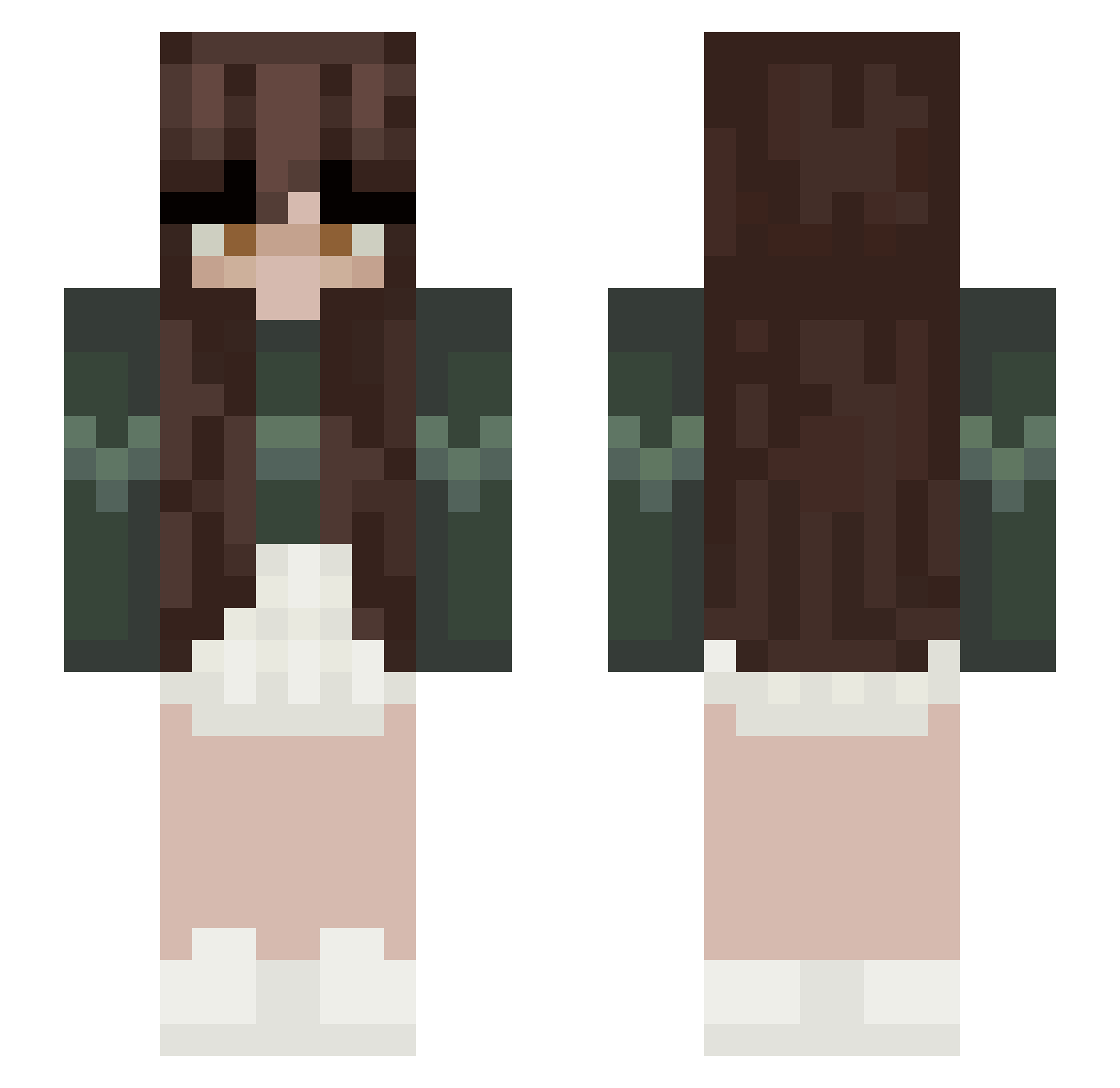 rhirice Minecraft skin, front and back view