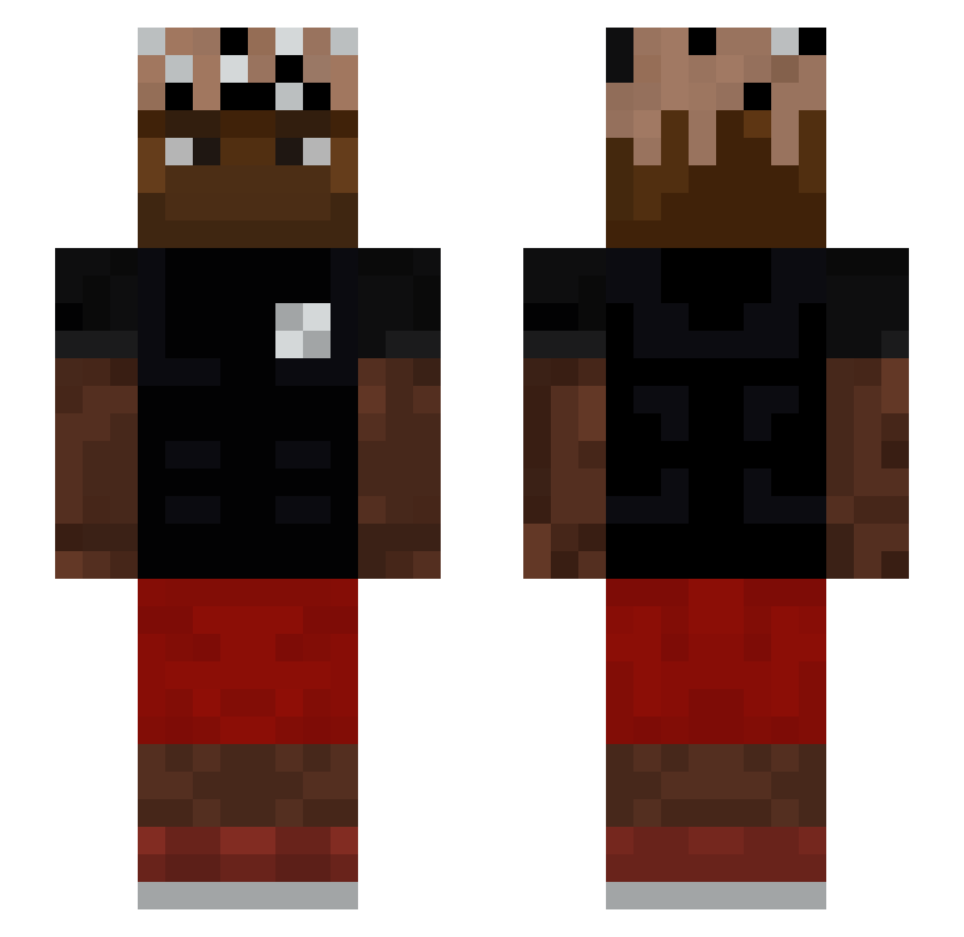 LJ300 Minecraft skin, front and back view