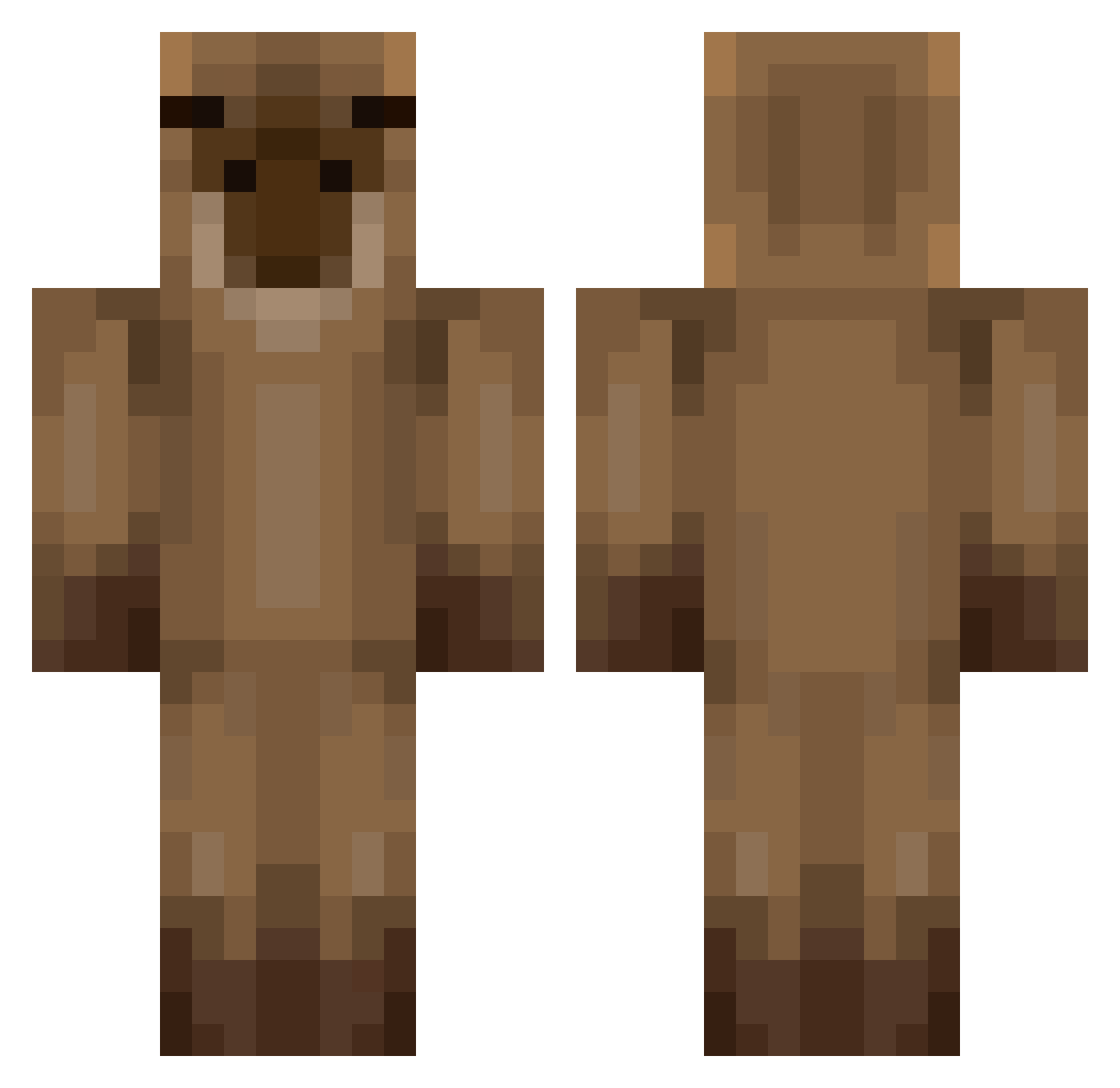 ElLiberman Minecraft skin, front and back view