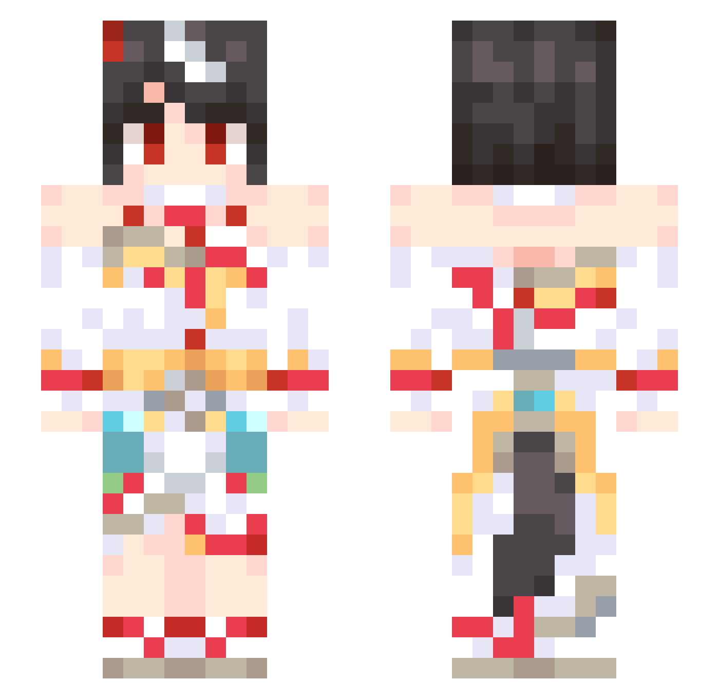 suravil Minecraft skin, front and back view
