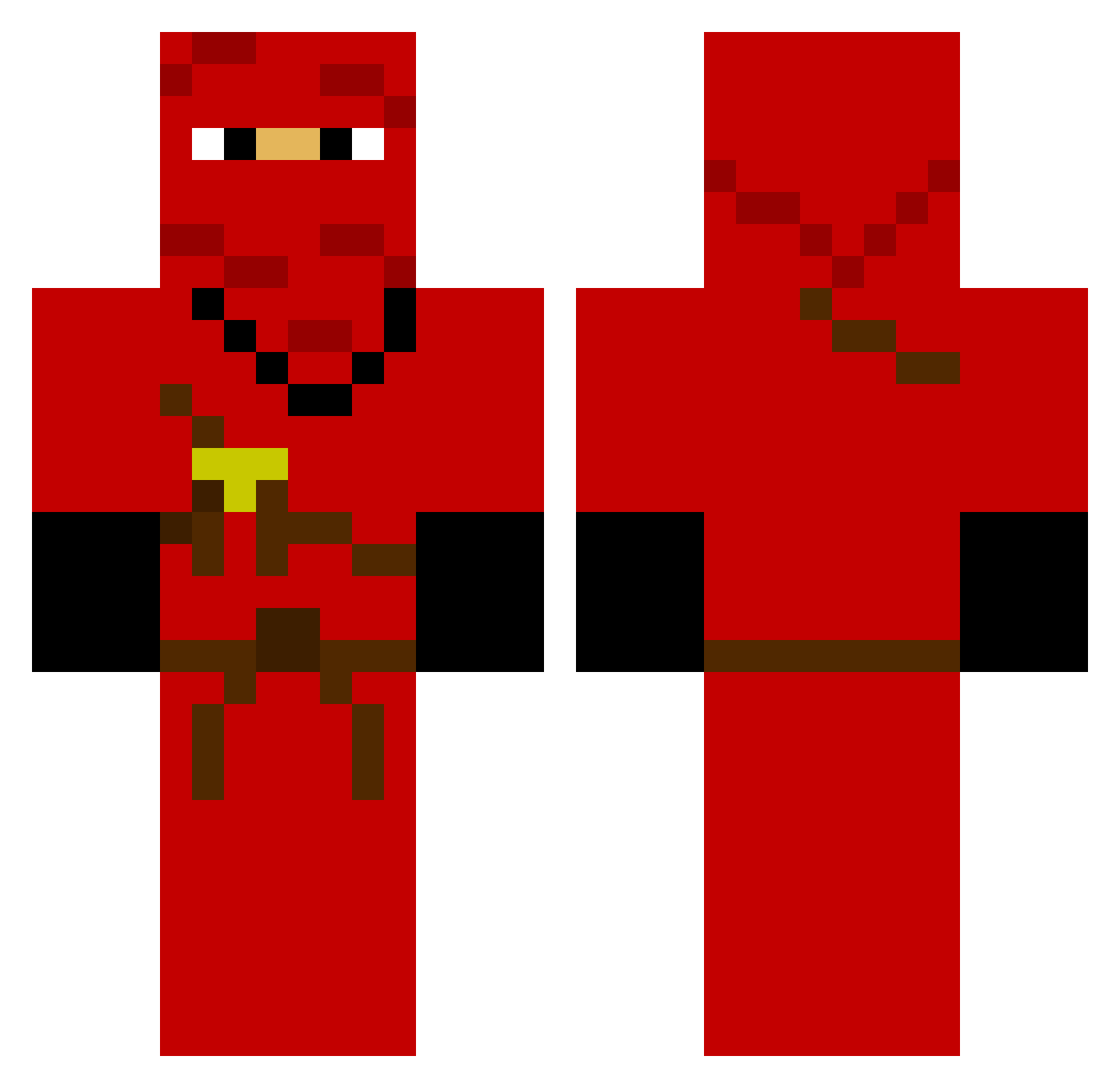 MrStikbot Minecraft skin, front and back view