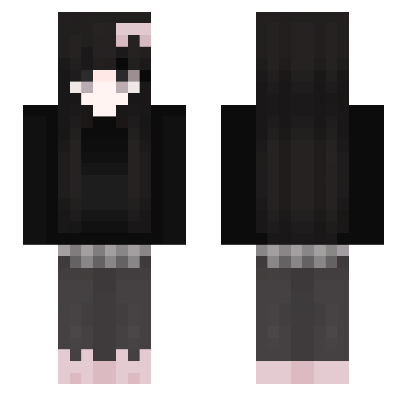 SrtaAri_ Minecraft skin, front and back view