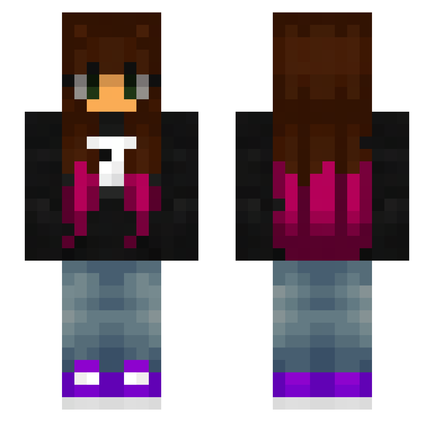 SamiMac09 Minecraft skin, front and back view