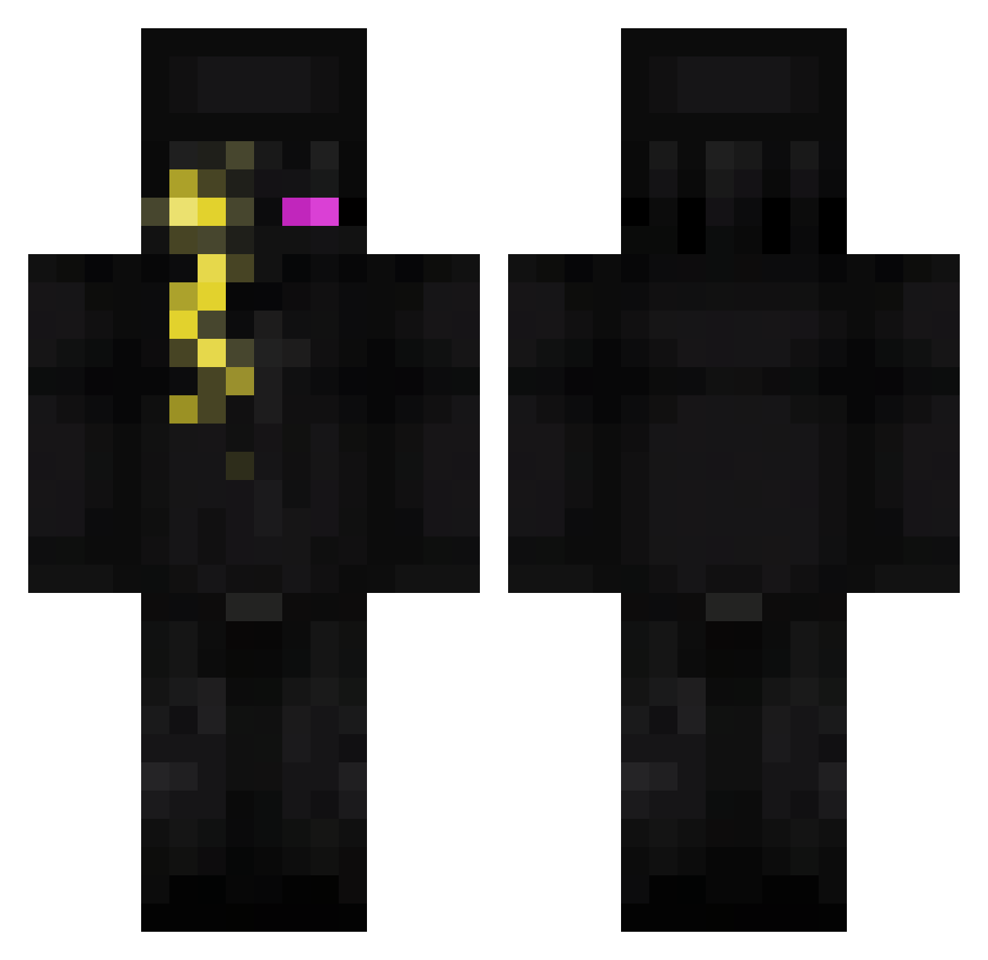 SneakyMox Minecraft skin, front and back view