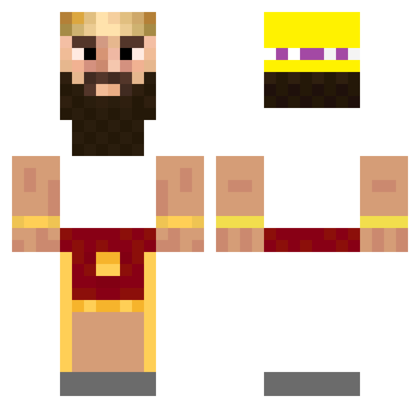 egementem Minecraft skin, front and back view