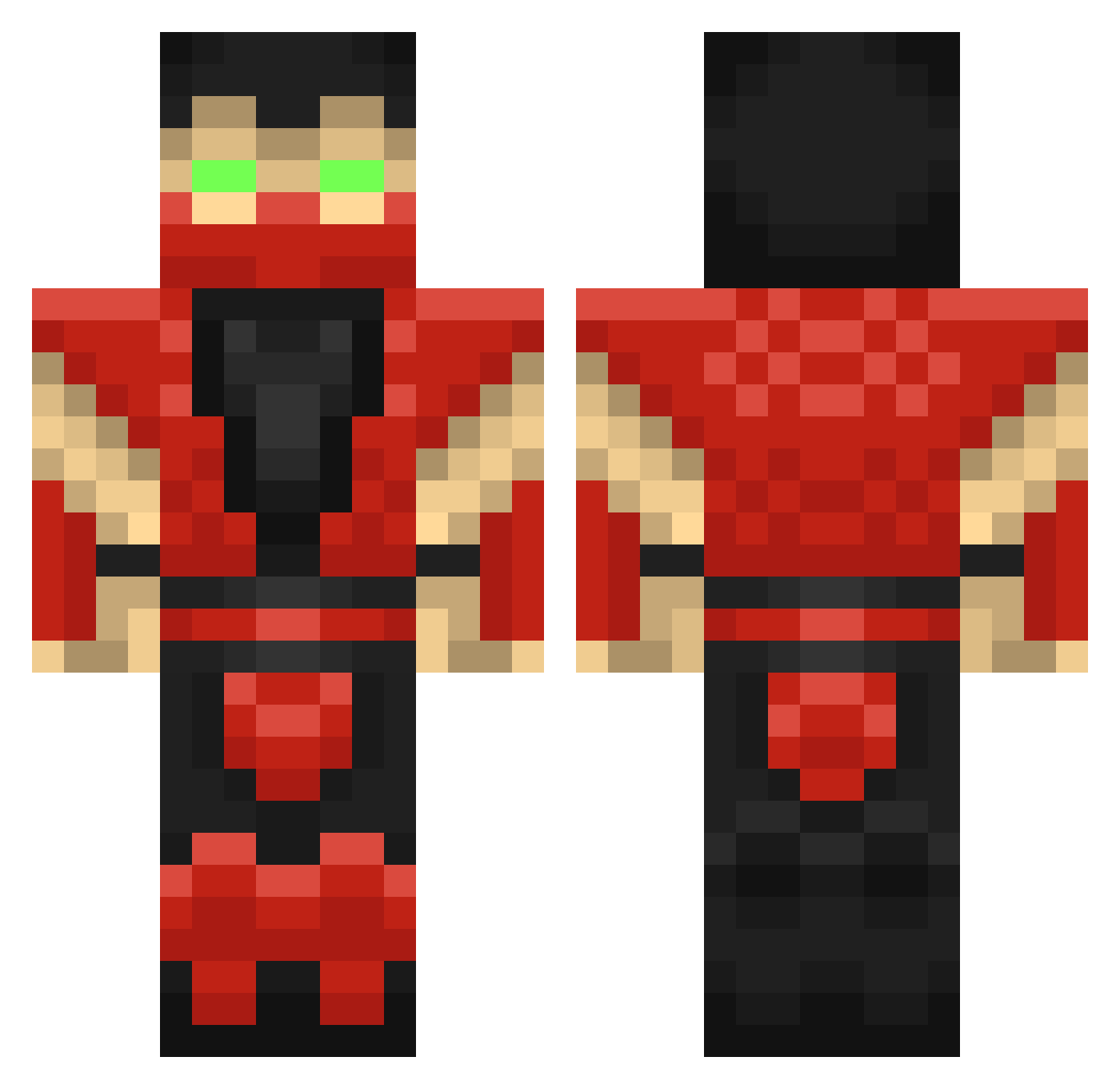 Rabbet Minecraft skin, front and back view