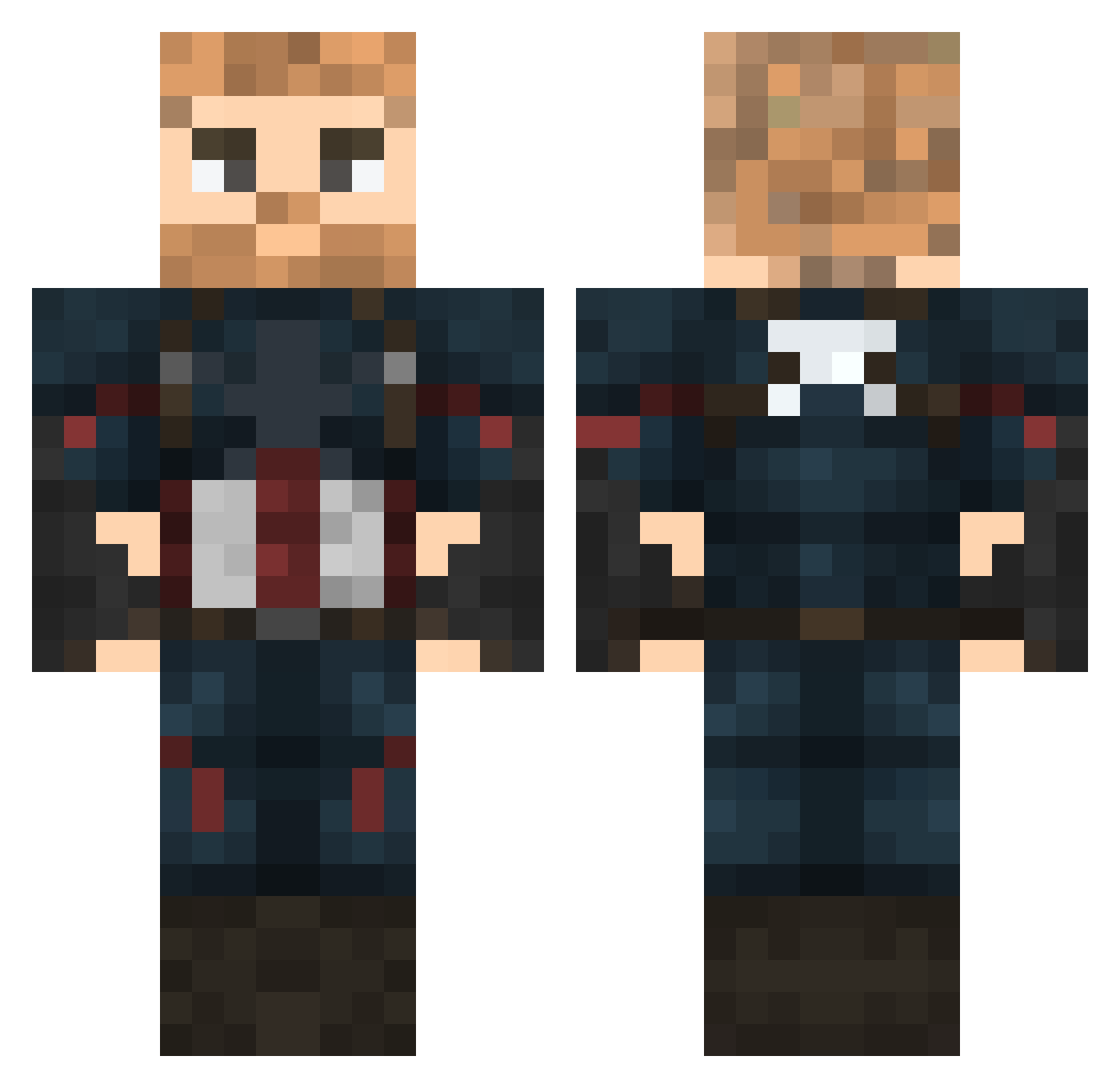 Tader22 Minecraft skin, front and back view