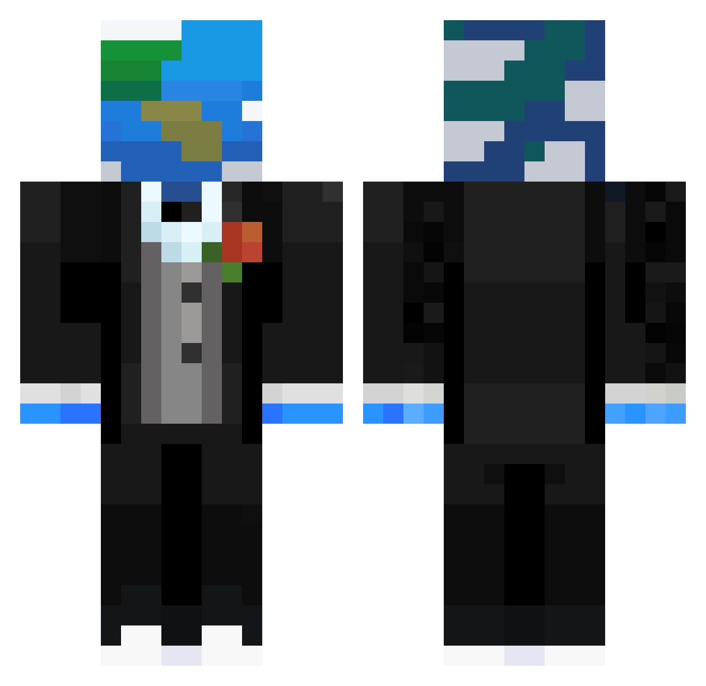 xTaKer00 Minecraft skin, front and back view